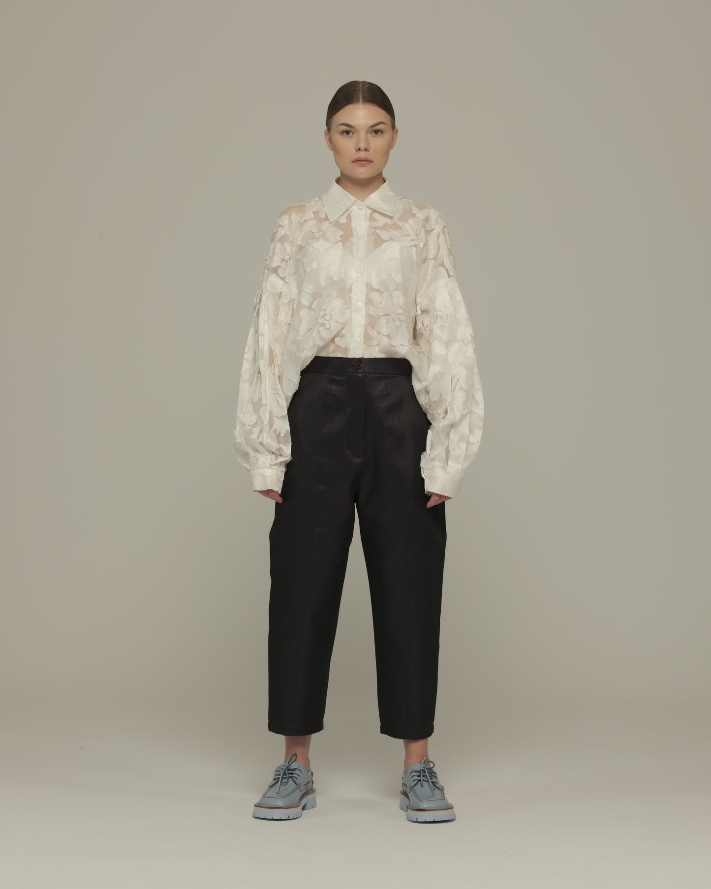 Floral Puffy sleeve shirt