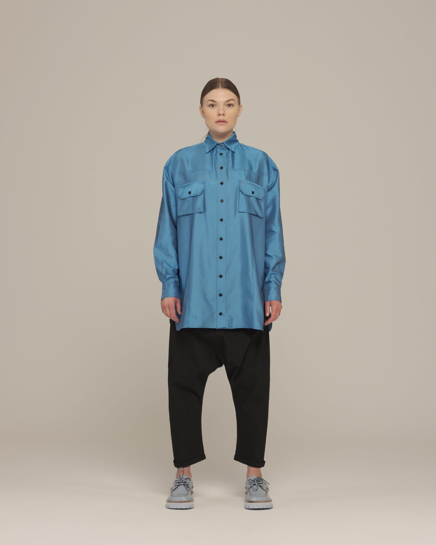 Oversized button-down shirt
