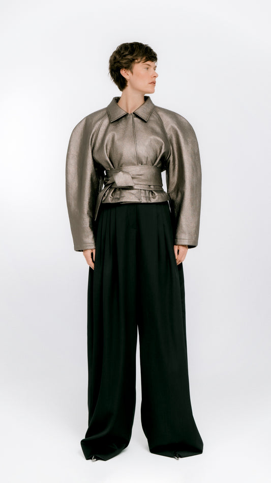 Pleated wide leg pants