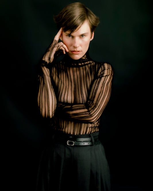 Lace striate blouse