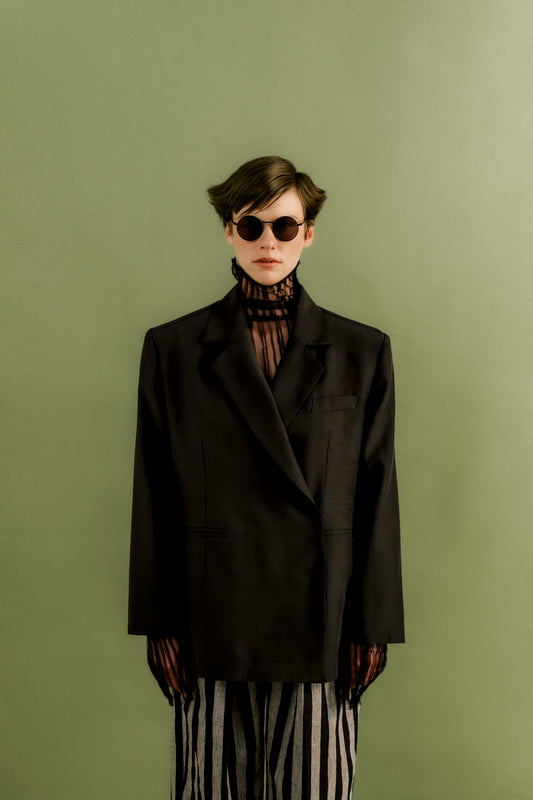 Wrap boyfriend coat