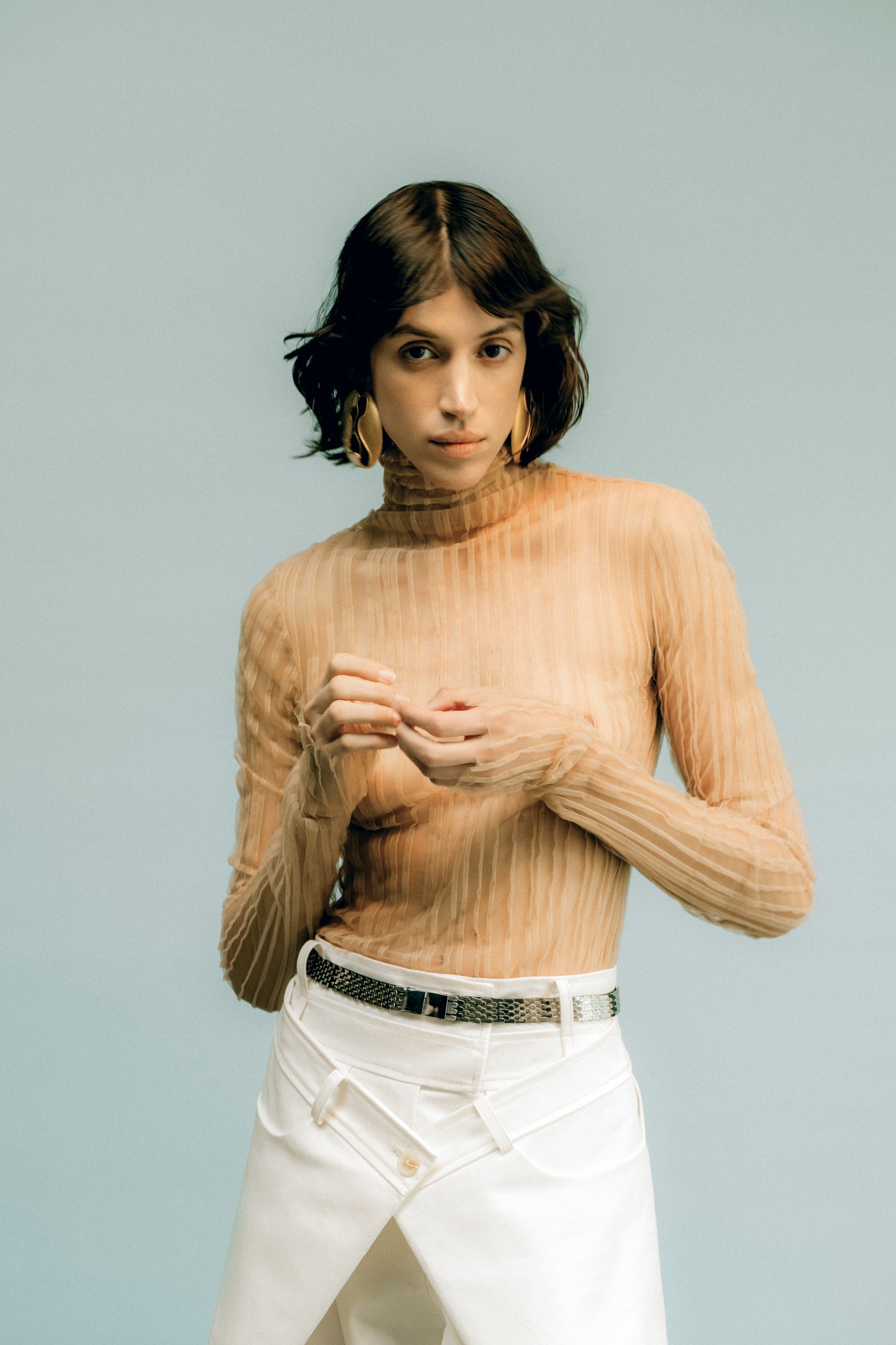 Lace striate blouse